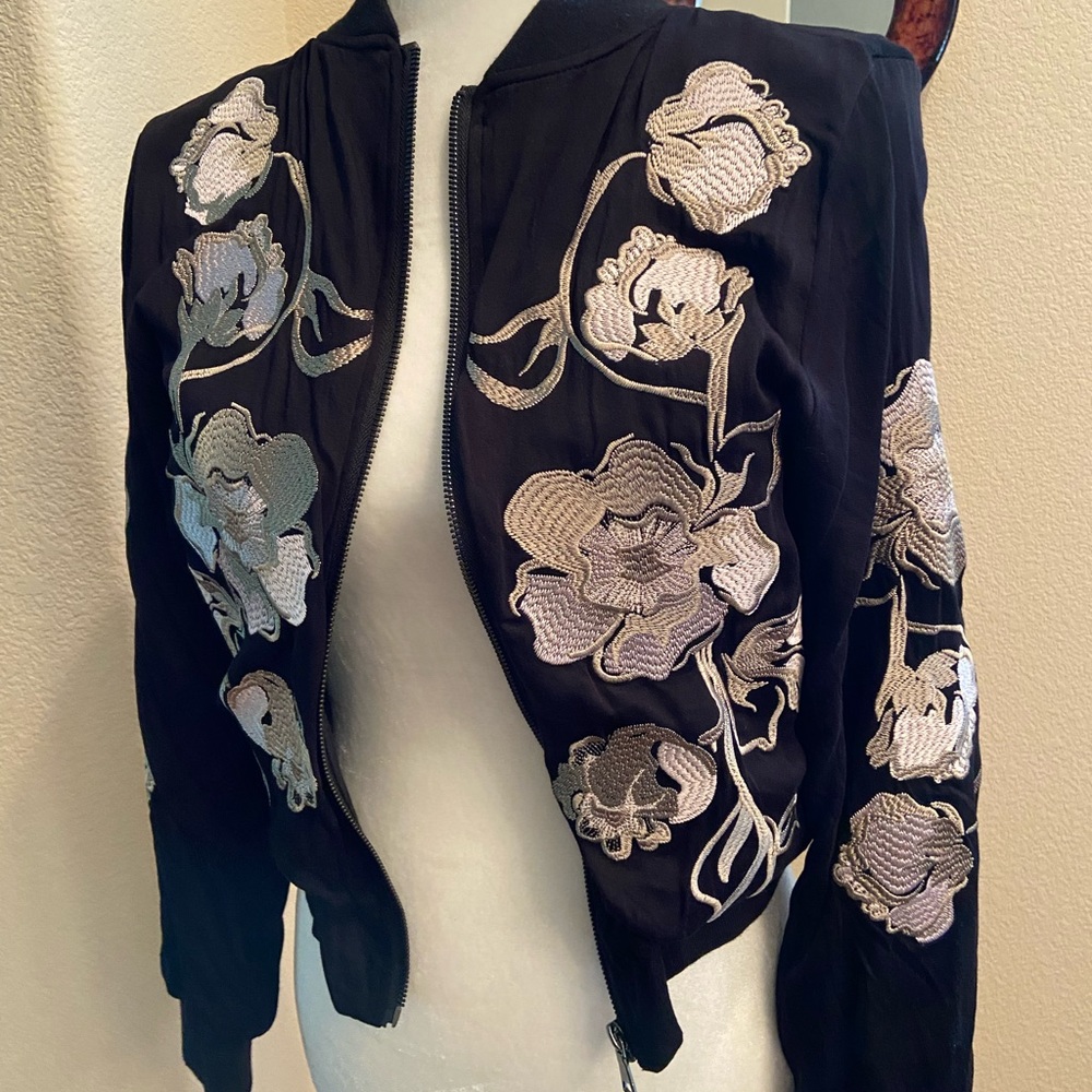 Bomber style embroidered jacket